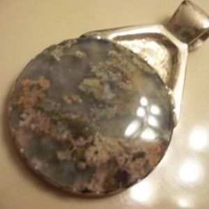Artisan Sterling Silver Precious Stone Pendant hand forged Priceless
